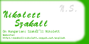 nikolett szakall business card